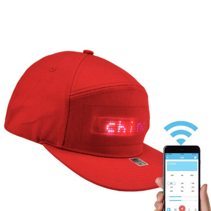 （NEW）Men Women Bluetooth LED APP Controlled Baseball Hat Message ...
