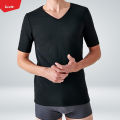 Mens V-neck Rib Structure Thermal Cotton Vest T-shirt From Levin. 