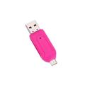 OTG and USB Card Reader - Pink. 