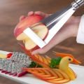 【hot】 Fruit Carving Knife Triangular Shape Stainless Steel Push Knife Peeling Scraper Chef Fruit Platter Artifact Food Carving Mold. 