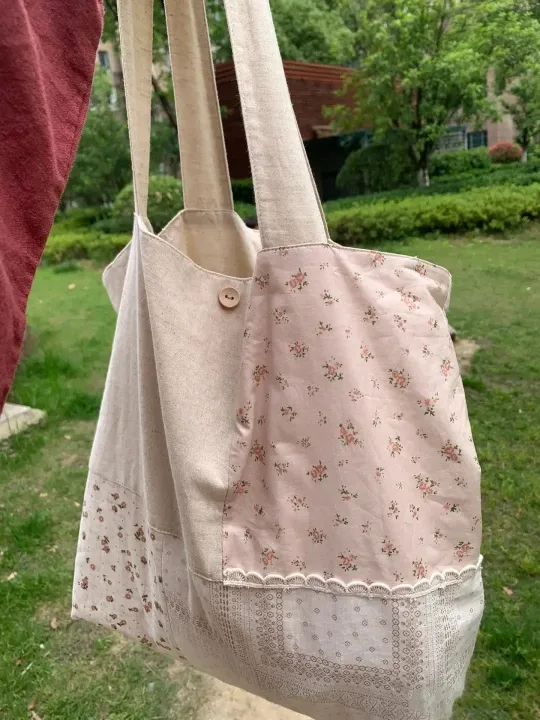 Patchwork%20Contrast%20Color%20Flower%20Print%20Shoulder%20Handbags%20Fashion%20Y2k%20Underarm%20Bag%20High-capacity%20Women%20All%20Match%20Canvas%20Tote%20Bags%20-%20Image%207