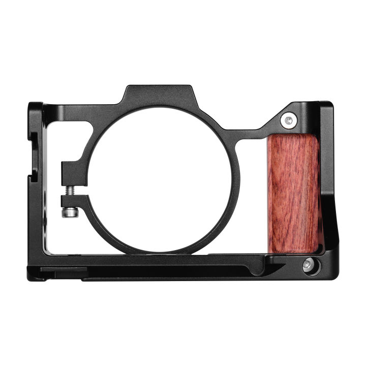 Camera%20Cage%20Compatible%20with%20Sony%20ZV1%20Camera%20with%20Wooden%20Handle%20Grip%20Cold%20Shoe%20for%20Mounting%20Microphone%20LED%20Light%20-%20Image%207