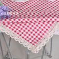 M2O8 Coffee Plaid Tablecloth Fabric Pastoral Fashion Cotton Linen Lace Tablecloth Tablecloth Restaurant Tablecloth Tea. 