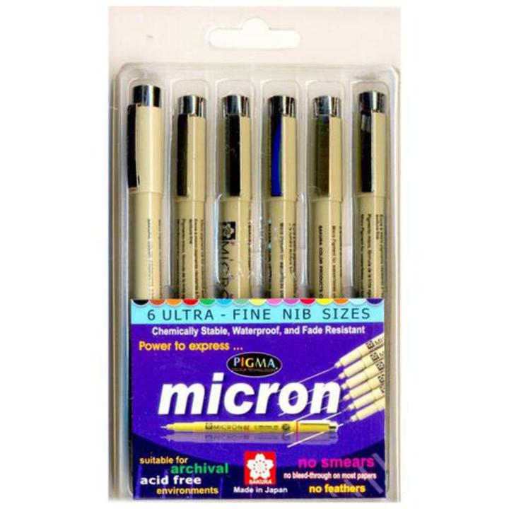 Sakura Pigma Micron Pens, pcs mm, mm, mm, mm, mm  and mm)