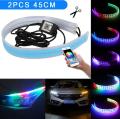 SL 2pcs Car Sequential Flowing RGB Daytime Running Light DRL APP Multi  Light Strip Turn Signal Lights. 