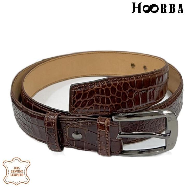 Hooba Snake Skin Pattern Men's Leather Belt