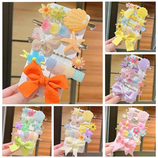 Indispensable -Stylish Fashionable Trendy 9 Piece Hair Clip And Hair Accessories For Children Imported From China- Innovative