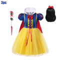 Disney Princess Dress Snow White Kids Girl Costume with Cape Carnival Party Cosplay Children Clothing Birthday Princess Vestidos. 