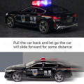 Scale 1/32 M8 Police Car Model Toy Metal Diecast with Pull Back 110 Simulation Vehicle Models Doors Openable Boy Collection Gift.