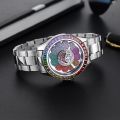 Funny Watch For Men Luxury Diamond Rotating Sunflower Dial Watches Man Fashion Steel Luminous Waterproof Wristwatch New. 
