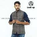 Ash Check Men's Waistcoat, Koti, Coat & Vest | Party Wear.