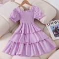 Girls Dress Summer Dress New Children's Foreign Style Bow Princess Dress European and American Style Girl Black Skirt Summer.
