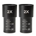 2pcs Biological Microscope Eyepiece 2X Barlow Lens for 23.2mm Mount Port Biological Microscope.