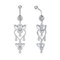 Trendy Angel Button Rings Stainless Steel Zircon Butterfly Navel Piercing Surgical for Women Body Belly Jewelry Pendant.