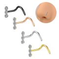 1Pcs Surgical Steel Crystal Nose Piercing Rings And Studs Nose Stud L Shape Zircon Nose Ring Indian Style Piercing Jewelry Nariz. 