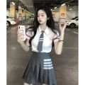 Cyndi Wang Same Pleated Skirt Suit Preppy StylejkUniform British Style School Uniform Student Graduation Dress Sweet Cool Female Summer. 