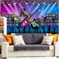 1 Pcs Karaoke Party Decorations Supplies Fabric Rock Star Vacation Party Backdrop Banner for Party.