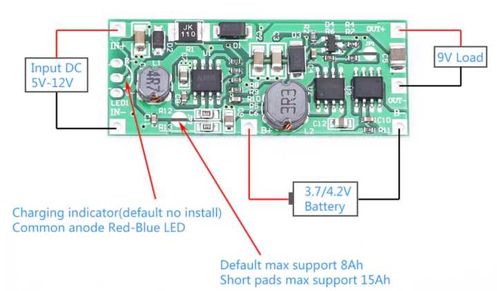 DC Mini UPS Circuit Module 9V/12V 1A Charging Discharge Module for 18650 Lithium Battery UPS Voltage Converter Uninterruptible Power Supply Board