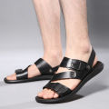 Sandals, men's leather, casual trend, beach shoes, men's sandals, one shoe, dual-purpose men's sandals, one piece in stock. 
