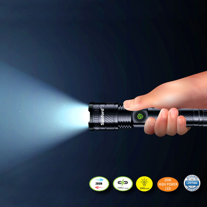 Sunford%20%20SF-471ZL%20Telescoping%20Zoomable%2020W%20High%20Powered%20White%20LASER%20LED%20Flashlight%20-%201%20Piece%20-%20Image%206