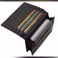 Black crdit or debite and visiting card holder 100% leather for men.
