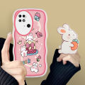BILI for Redmi 10C Back Cover With Free Ring Holder Rabbit Holding Carrots Soft Transparent Colorful Wavy Phone Cases. 