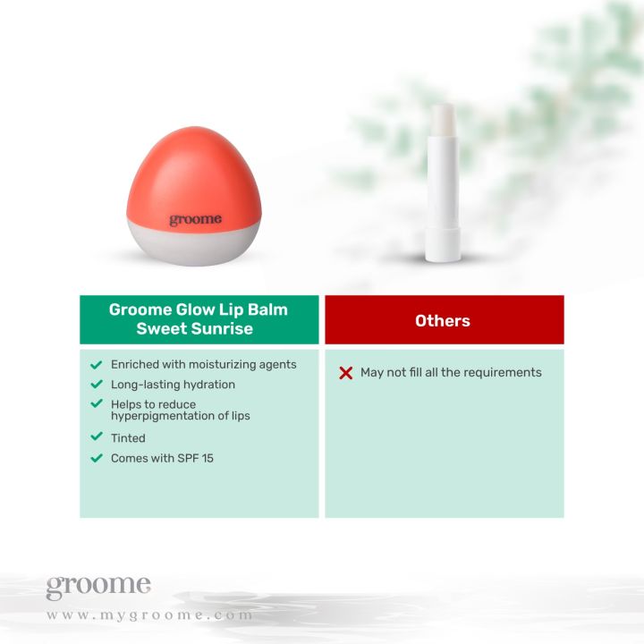 Groome%20Glow%20Lip%20balm%20tinted%20with%20SPF%2015%20%E2%80%93%20Sweet%20Sunrise%2024-hour%20moisture%20healer%20SPF%2015%20tinted%20-%20EXP:%201/27%20-%20Image%206