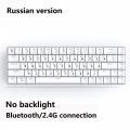 Metoo Mini Portable 60% Mechanical Keyboard Wireless Bluetooth 2.4G Gaming Keyboard GK68 For Desktop.