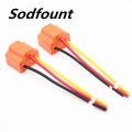 【YIYANGMAOYI111】1pcs High temperature H4 ceramic 3pin socket car lamp holder bulb flasher with line.