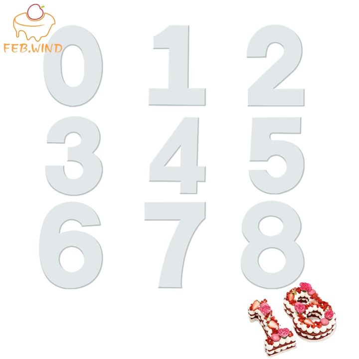 0/1/2/3/4/5/6/7/8/9 Number Cake Template/Mould Number Cake Stencils 8/10/12 Inch Birthday Numbers Template For Cakes 0052