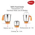 Pigeon Egnite 750-Watt Mixer Grinder with 3 Stainless Steel Jars 12204. 