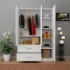 VIKI 3 Door Wardrobe | 3 Part Almirah for Clothes, Door for Bedroom, 3 Door Wardrobe with Drawer & Hanging Space Multipurpose Use your Home & Office Design by Nahid Furniture(Frosty White - 40D x 120W x 180Hcm) |. 