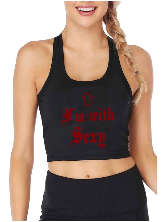Kinky Adult Quotes Dirty Jokes Design Crop Top Hotwife Fun Flirting Style Tank Tops Girl's Naughty Camisole