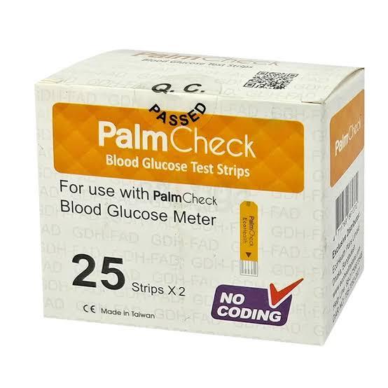 Palm Check Blood Glucose Test Strips – 25 & 50 Pcs Packs