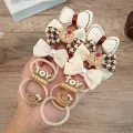 10Pcs/Set Girls Cartoon Hair Band Bow Hair Ties Flower Headbands Princess Elastic Rubber Bands Kids Hair Accessories. 