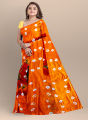 Multi Color Batik Print Cotton Saree For Women.