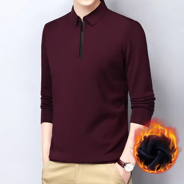 Fall%20and%20Winter%20Fleece%20Long%20Sleeve%20T-Shirt%20Men's%20Business%20Casual%20Roll-Neck%20Men's%20Polo%20Shirt%20Half-Zip%20Underwear%20Base%20Layer%20-%20Image%208