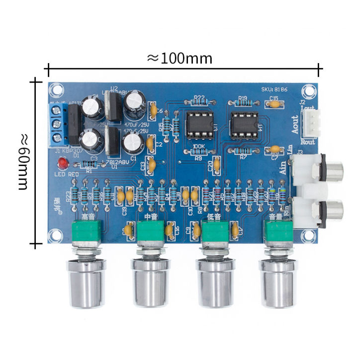 NE5532 Preamp Pre Amplifier Audio Adjustment Plate Double AC12V HIFI