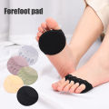1/5Pair Invisibility Color Five Toes Forefoot Pad Women Nylon High Heels Orthotics Relieve Leg Pain Absorbs Shock Socks Toe Pad Half Insoles.