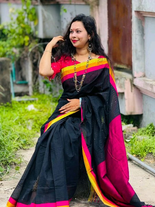 Fashionable%20Tangail%20Tat%20HalfSilk%20Saree%20for%20Women%20-%20Image%202
