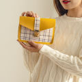ZIME Spring and summer Korean version of the printed checkered color lock chain small square bag shoulder diagonal bag. 