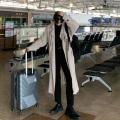 2023Spring New over-the-Knee Pu Handsome Trench Coat Men's Mid-Length Loose Overcoat Korean Style Trendy All-Matching and Handsome Coat. 