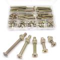 Baby Bed Screws Bolts Kit,Hex Drive Socket Cap Bolts Barrel Nuts Assortment Kit,for Crib Cot Chairs,M6 100Pcs.