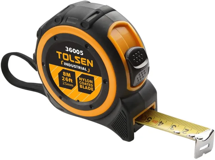 TOLSEN%20Measuring%20Tape%208M%2026FT%20with%20Nylon%20Coated%20Blade%20Industrial%20TPR%20Handle%2036005%20-%20Image%203