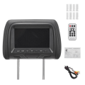 Universal 7Inches Car Headrest Monitor Screen Rear Seat Entertainment Multi-Media Player for AV USB SD MP4 MP5 FM Black.