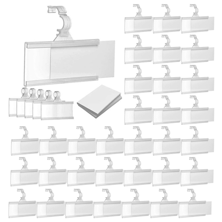 150 Pieces Plastic Wire Shelf Label Holders, Reusable Price Label Holder with Locks, Label Display Holder Easy to Use