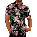 3D Printed Flower Shirt For Men Hawaiian Summer Fashion Beach Shirt Comfortable Top Blouse Short Sleeves Streetwear Clothing. 