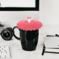 6PCS New Cute Anti-Dust Silicone Glass Cup Cover Coffee Mug Suction Seal Lid Cap Food Grade Creative Round Mug Cover.
