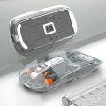 RYRA M133 Wireless Bluetooth-compatible Three-mode Transparent Mouse Rechargeable Mute Mouse 2400dpi For Tablet Laptop Office.