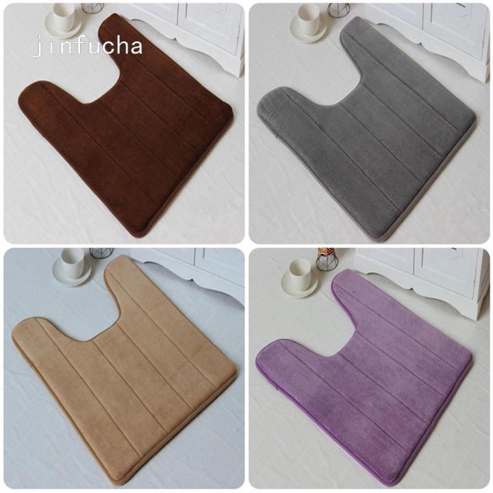 Jinfucha Prevalent Cute U Shaped Bath Mats Soft Pats Anti Slip Home Floor Mat Toilet Carpet
